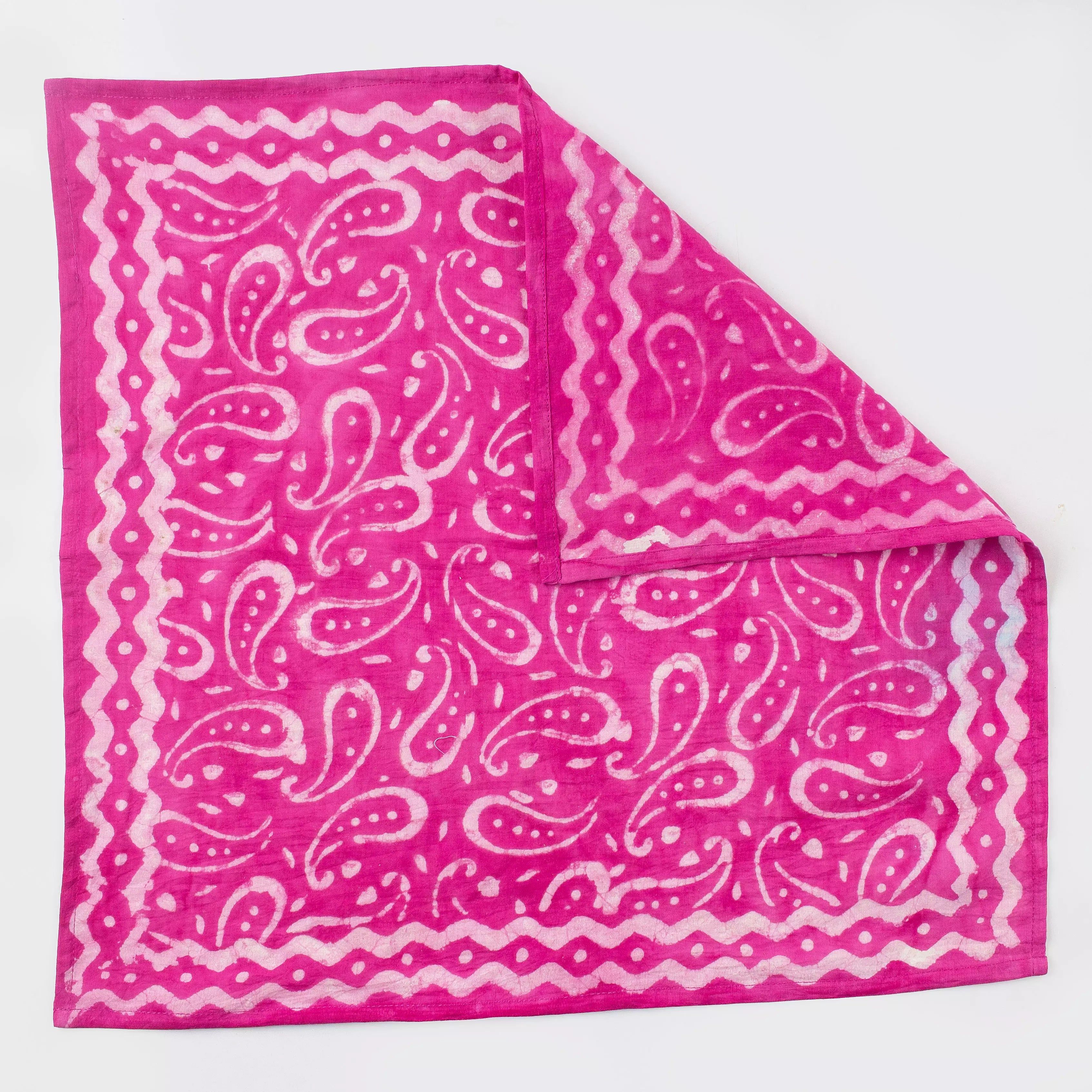 Soft Pink Hand Block Print Cotton Bandana for Women 624